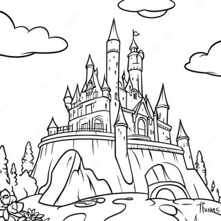 Enchanting Thomas Kinkade Disney Castle Coloring Page 70944-58647