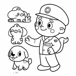 Cute Vet With Animals Coloring Page 7095-5774