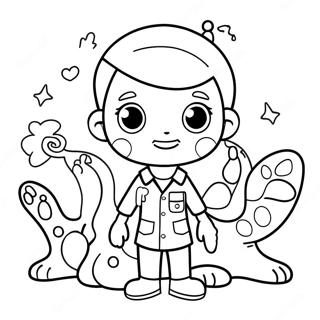 Cute Vet With Animals Coloring Page 7095-5775