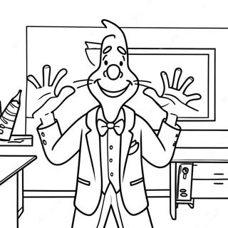 Silly Teacher In Goofy Classroom Coloring Page 70974-58674