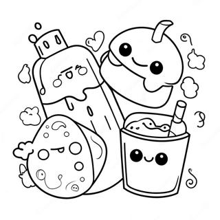 Cute Food Chibi Characters Coloring Page 70984-58671