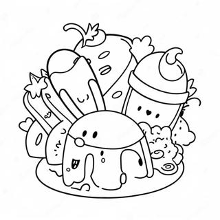 Cute Food Chibi Characters Coloring Page 70984-58672