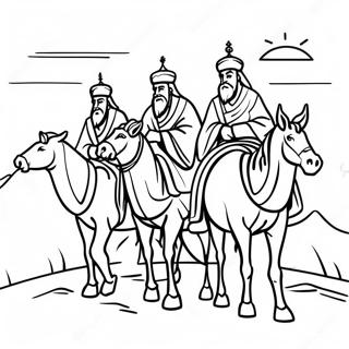 Three Wise Men Journey Coloring Page 71004-58692