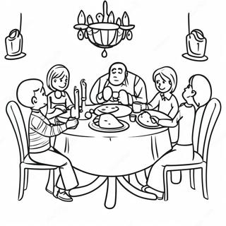 Family Dinner Table Setting Coloring Page 71023-58702