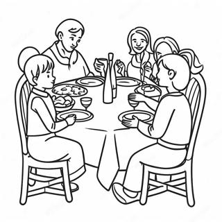 Family Dinner Table Setting Coloring Page 71023-58704