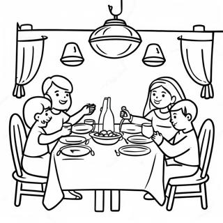 Cozy Family Dinner Scene Coloring Page 71024-58705