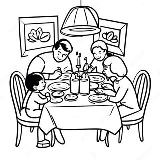 Cozy Family Dinner Scene Coloring Page 71024-58706