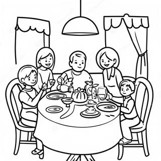 Cozy Family Dinner Scene Coloring Page 71024-58707