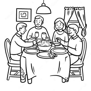 Cozy Family Dinner Scene Coloring Page 71024-58708