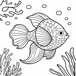 Betta Fish Swimming In Coral Reef Coloring Page 71043-58720