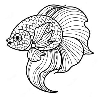 Colorful Betta Fish With Flowing Fins Coloring Page 71044-58722