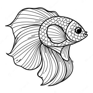 Colorful Betta Fish With Flowing Fins Coloring Page 71044-58724