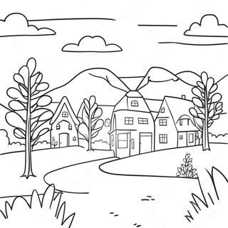 Scandinavian Landscape Coloring Page 71053-58731