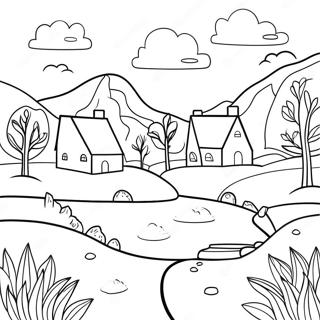 Scandinavian Landscape Coloring Page 71053-58732