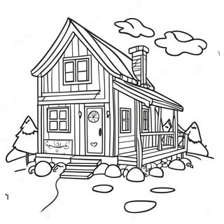 Traditional Scandinavian House Coloring Page 71054-58728