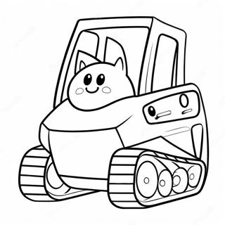 Cute Skid Steer With Cartoon Face Coloring Page 7105-5781