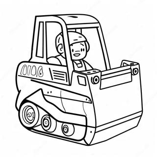 Cute Skid Steer With Cartoon Face Coloring Page 7105-5782