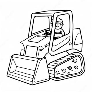 Cute Skid Steer With Cartoon Face Coloring Page 7105-5783