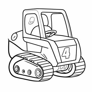 Cute Skid Steer With Cartoon Face Coloring Page 7105-5784