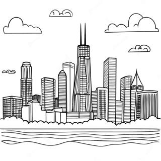 Chicago Skyline Coloring Page 71084-58746