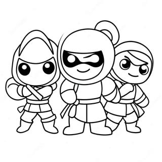 Cute Hello Ninja With Friends Coloring Page 71114-58779