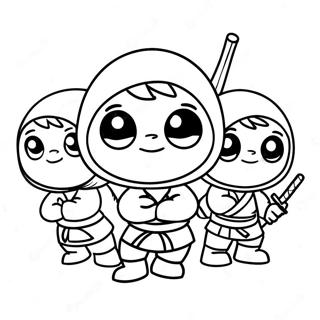 Cute Hello Ninja With Friends Coloring Page 71114-58780