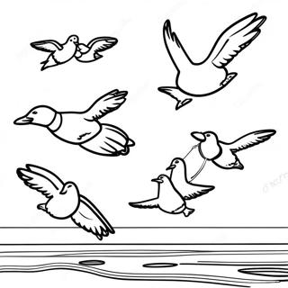 Mighty Ducks Flying In Formation Coloring Page 71124-58783