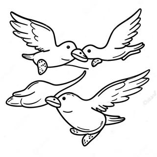 Mighty Ducks Flying In Formation Coloring Page 71124-58784