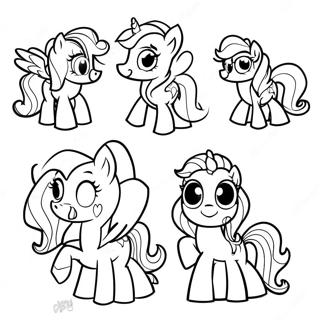 Colorful My Little Pony Characters Coloring Page 71144-58801