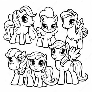 Colorful My Little Pony Characters Coloring Page 71144-58802