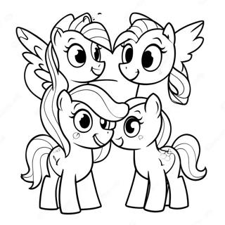 Colorful My Little Pony Characters Coloring Page 71144-58803