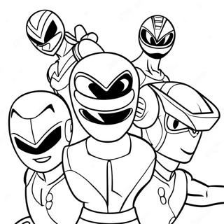 Mighty Morphin Power Ranger Team Coloring Page 71164-58817