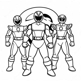 Mighty Morphin Power Ranger Team Coloring Page 71164-58818