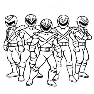 Mighty Morphin Power Ranger Team Coloring Page 71164-58820