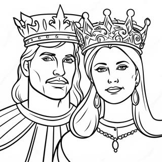 Majestic King And Queen Coloring Page 71174-58832