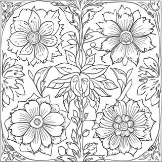 William Morris Floral Pattern Coloring Page 71193-58838