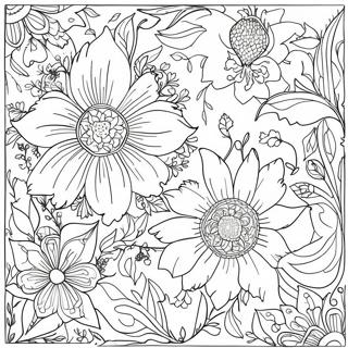 William Morris Floral Pattern Coloring Page 71193-58840