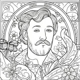 William Morris Art Nouveau Coloring Page 71194-58844