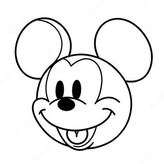 Happy Mickey Mouse Face Coloring Page 71204-58865