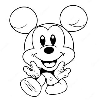 Happy Mickey Mouse Face Coloring Page 71204-58866