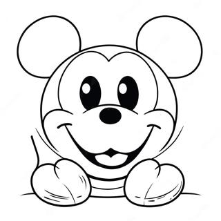 Happy Mickey Mouse Face Coloring Page 71204-58867