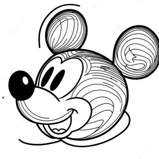 Happy Mickey Mouse Face Coloring Page 71204-58868