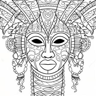 African Mask Coloring Page 71223-58859