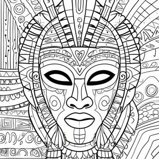 Traditional African Tribal Mask Coloring Page 71224-58861