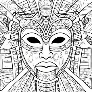 Traditional African Tribal Mask Coloring Page 71224-58862