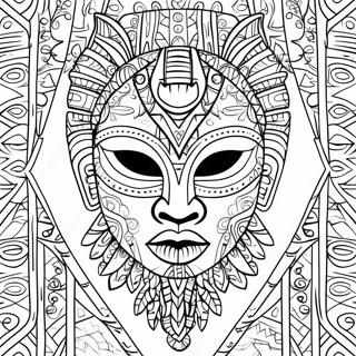 Traditional African Tribal Mask Coloring Page 71224-58863