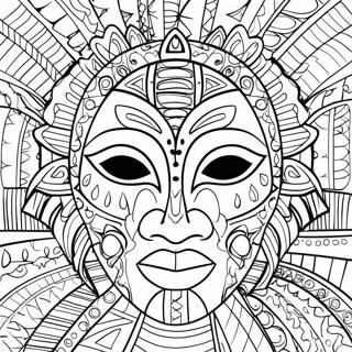 Traditional African Tribal Mask Coloring Page 71224-58864