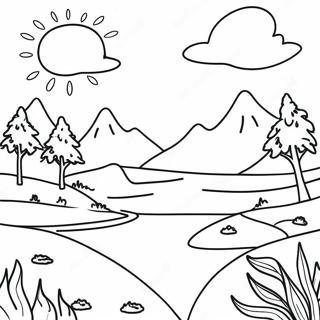 Sunny Landscape Coloring Page 71264-58897