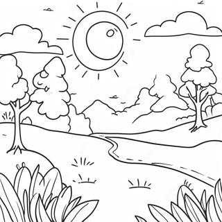 Sunny Landscape Coloring Page 71264-58898