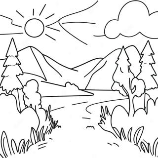 Sunny Landscape Coloring Page 71264-58899